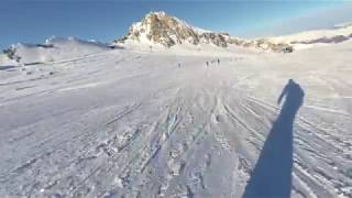 Skiing Kaprun Kitzsteinhorn the longest ski run 56km Jan 2018 1 [upl. by Zetra]