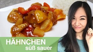 REZEPT Hähnchen süß sauer  chinesisches Essen [upl. by Fasano724]