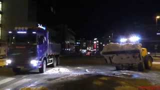 JCB 416 HT With Super HiLift Loading Snow on Scania R580 [upl. by Lleret]