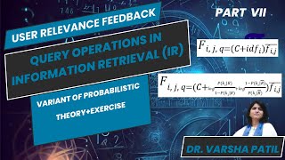 User Relevance Feedback Variant of Probabilistic Term Reweighting  User Relevance feedback [upl. by Melinda]