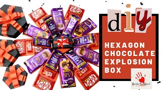 DIY Hexagon Chocolate Explosion Box  Handmade Gift Ideas  How To  Easy  On Demand tutorial [upl. by Arikahc]