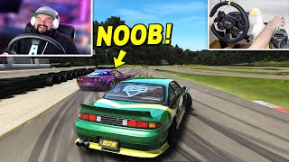 Teaching a NOOB how to drift in Assetto Corsa [upl. by Adnawt]