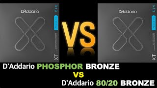 DAddario Phosphor Bronze VS DAddario 8020 Bronze [upl. by Lesly852]