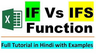 IF Vs IFS FunctionIF Vs IFS Function in ExcelExcel IF and IFS FunctionIF FunctionIFS Function [upl. by Tierell]