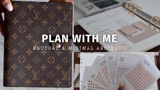 MINIMAL PLANNER FLIP THROUGH amp PLAN WITH ME  Louis Vuitton GM Agenda neutral aesthetic [upl. by Leigha]