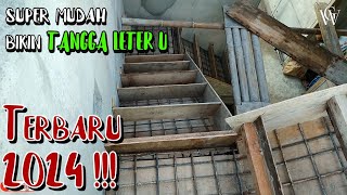 Kenapa Tidak Dari Dulu❗CARA MEMBUAT TANGGA BETON LETER U Seperti ini😭 [upl. by Godewyn]