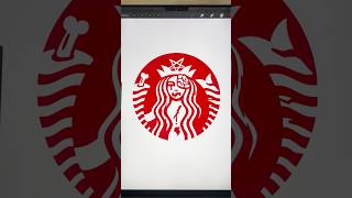 Giving the Starbucks logo a spooky redesign HalloweenWithShorts spooky logodesign redesign [upl. by Lemrac]