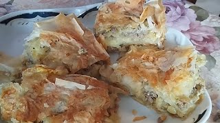 Pita sa mesom recept  Kišni dan na selu  ASMR kuvanje [upl. by Anerom813]