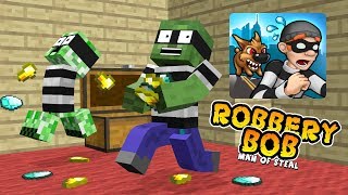 Minecraft Mobs Robbery Bob Challenge  Minecraft Animation [upl. by Edrahc]