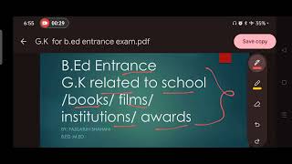 General knowledge for B ed entrance exam [upl. by Herriott301]