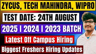 Zycus Tech Mahindra Wipro Direct Hiring  OFF Campus Drive For 2025 2024 2023 Batch  Freshers Job [upl. by Jo]