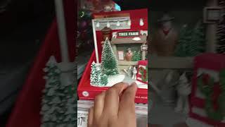 Holiday Time Christmas Village Decorative Figurine LightUp Tree Farm House Greenhouse  Walmart [upl. by Zahc936]