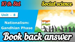 Nationalism Gandhian Phase  book back answer [upl. by Ellerred]