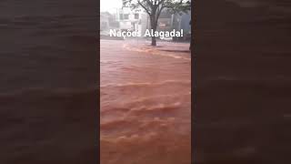 Av das Nações Bauru SP totalmente alagada devido a chuva forte [upl. by Ellenij]