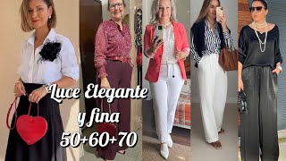 LUCE ELEGANTE Y FINA a los 506070Atuendos para mujeres maduras [upl. by Singer]