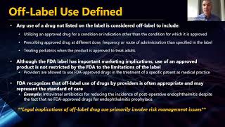 Clinical Potpourri  OffLabel Medication Use in Primary Care Optometry 12192021 [upl. by Ellenhoj]