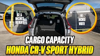 2023 Honda CRV Hybrid Sport  True Cargo Capacity Given In Inches [upl. by Aleb]