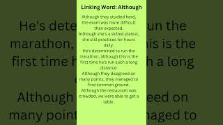 Linking Word Although  English Sentences spokenenglish [upl. by Eugenle741]