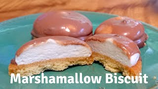 How to make Soft Marshmallow Biscuit  Recipe ふわっシュ マシュマロビスケットの作り方 レシピ [upl. by Ynafetse]