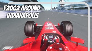 VINTAGE F1 ONBOARD  F2002 FAST LAP AROUND INDIANAPOLIS  assettocorsa [upl. by Mcspadden904]