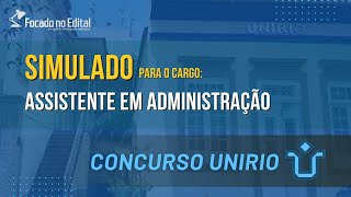 Questões para o cargo Assistente em Administração  Concurso UNIRIO [upl. by Andriette]