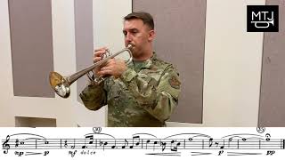 Persichetti  Divertimento for Band V Soliloquy Trumpet Solo ft MSgt Adrian Holton [upl. by Nyletac]