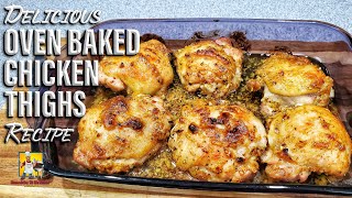 Honey Garlic Baked chicken Thighs Recipe  How To Make Oven Baked Honey Garlic Chicken Thighs [upl. by Adnahs864]