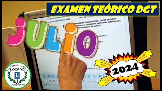 EXAMEN TEÓRICO DGT  JULIO 2024 [upl. by Yroc725]