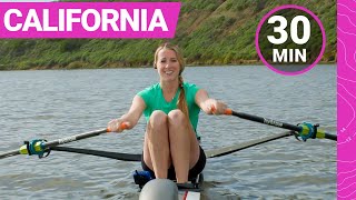 30Minute Motivational Rowing Workout in Newport Beach California [upl. by Skiest653]