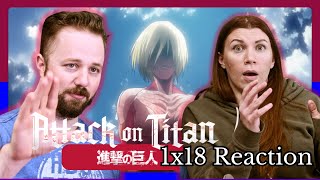 ATTACK ON TITAN 1x18 Forest of Giant Trees  GFs first time watching anime Reaction [upl. by Lyrehc533]