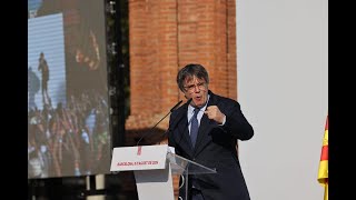 Discurs de Puigdemont a Arc de Triomf a la tornada de lexili després de set anys [upl. by Acirtap]