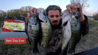 Early Spring Crappie Fishing from the Bank They WOULD NOT stop biting this one bait [upl. by Haugen]