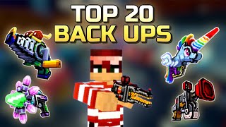 Top 20 BACK UPS in Pixel Gun 3D updates list June 2023 [upl. by Francesco]