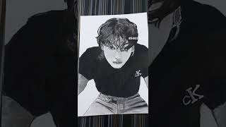 💜ᗷTS⟭⟬💜 Jk Drawing 🥵🤭bts jungkook ytshort drawing art sketch fyp trending 🔥🔥 [upl. by Ynafetse]