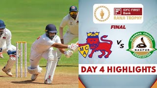 Mumbai vs vidarbha ranji trophy final 2024 day 4 highlights [upl. by Omrelliug]