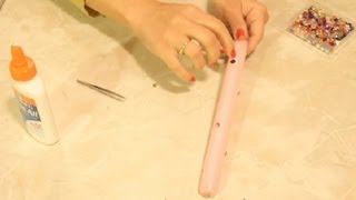 How to Glue Rhinestones on Candles  Making Crafts [upl. by Apicella]