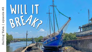 Lifting our wrecked schooner for the FIRST TIME in her life — Sailing Yabá 3 [upl. by Eednac]