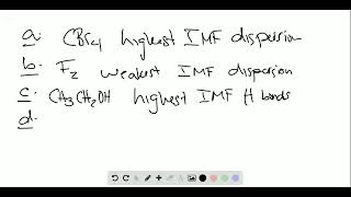 In each of the following groups of substances pick the one that has the given property Justify eac [upl. by Assilac]