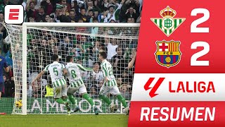 RESUMEN BETIS y BARCELONA empataron 22 GOLAZO de taquito de DIAO sobre la hora  La Liga [upl. by Letnuahs]