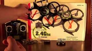 UDI RC  U816A 4ch UFO Quadcopter  Review and Flight [upl. by Wylie]