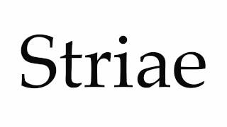 How to Pronounce Striae [upl. by Oirrad987]