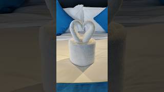 Romantic towel decoration ideas❤️ Towel artorigamiviralshort [upl. by Nameerf609]