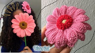 🌼 Flor Gerbera Crochet  Margarita Africana  Flores Tejidas 💐 [upl. by Rubin]