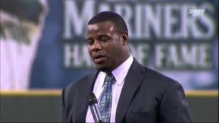 Ken Griffey Jr MARINERS HALL OF FAME SPEECH Jay Buhner flips him off gives him the middle finger [upl. by Nomor]