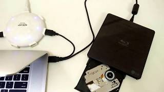 LG Portable Bluray Writer Unboxing and How to use with a MacBook [upl. by Vig]