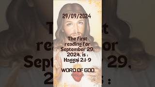 29092024  The first reading for September 29 2024 is  Haggai 219  WORD OF GOD [upl. by Htaek]