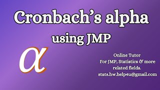 How to find Cronbachs alpha using JMP  JMP and Statistics Tutor [upl. by Star]