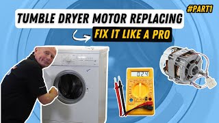 How To Fit A Tumble Dryer Motor  PART 1  On A Hotpoint Creda Indesit Ariston Machine [upl. by Genevra580]