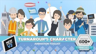 360 Turnaround Full Rigged Character Animation Toolkit  After Effects Template [upl. by Aissyla]