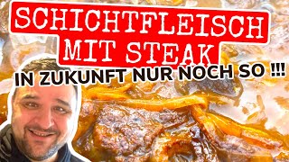 🥩🐮🔥 BEEF SCHICHTFLEISCH im Dutch Oven GRILLEN  Klaus grillt [upl. by Ainav]